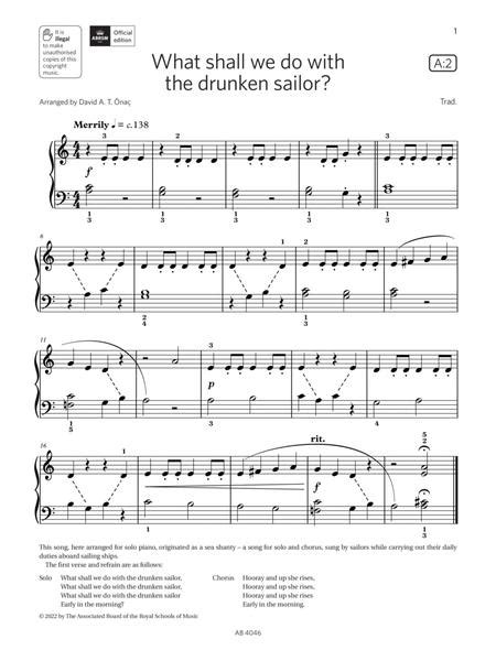 What Shall We Do With The Drunken Sailor? (Grade Initial, List A2, ABRSM Piano Syllabus 2023 & 2024)